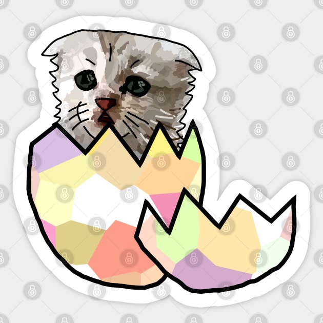 Cat Lawyer Hatching from Animals Easter Egg Sticker by ellenhenryart